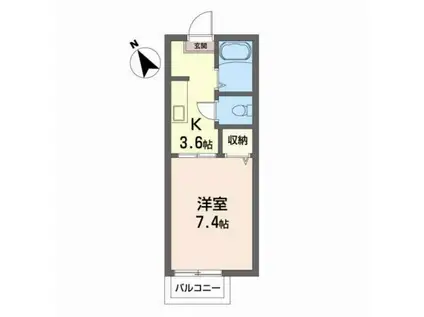 パースニップ・F(1K/1階)の間取り写真