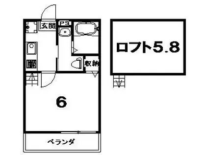 ロフティ京都西陣(1K/1階)の間取り写真