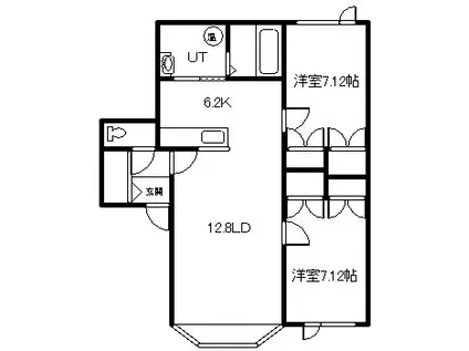 ベルコート永山II(2LDK/2階)の間取り写真