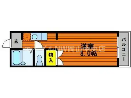 クレセントビルⅡ(1K/3階)の間取り写真