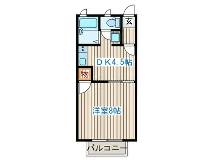 ハイツ泉キャンパス(1DK/2階)の間取り写真