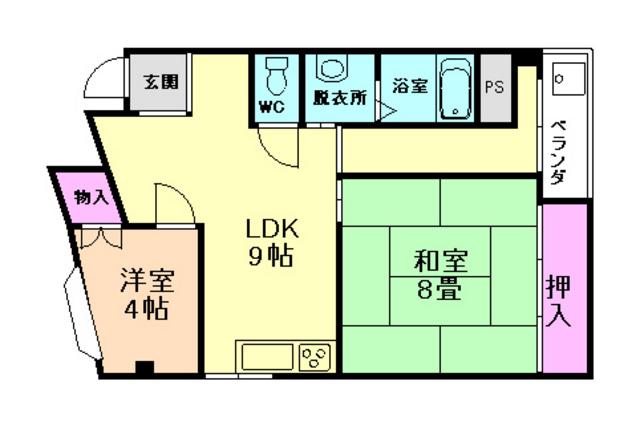アーバンハイムII(1SLDK/3階)の間取り写真