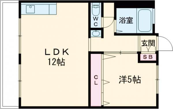 西興ビル(1LDK/3階)の間取り写真