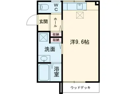 アムール(ワンルーム/1階)の間取り写真