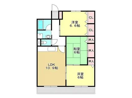 サンパレス(3LDK/2階)の間取り写真