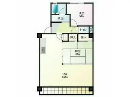 ベルシャトーまき(2LDK/3階)の間取り写真