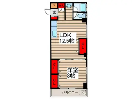 山晃社ビル(1LDK/5階)の間取り写真