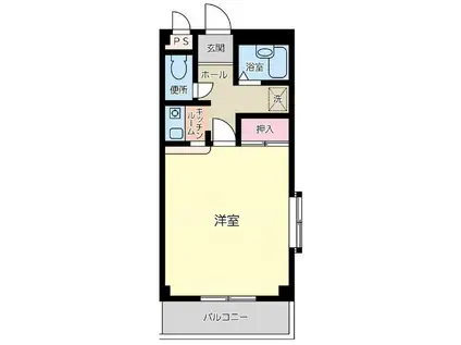 カーサ・イズミ(1K/2階)の間取り写真