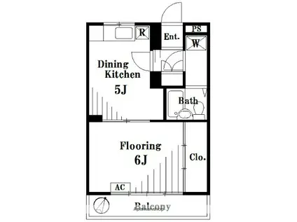 鈴木ハイツ(1DK/3階)の間取り写真
