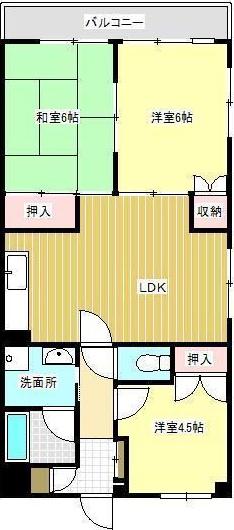 グランドハイツ(3LDK/7階)の間取り写真