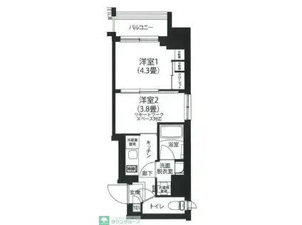 アイルプレミアム駒込(2K/4階)の間取り写真