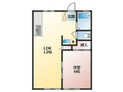 リゾートハイツ八戸2 A棟(1LDK/1階)の間取り写真