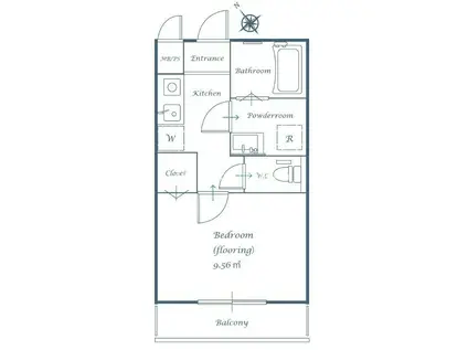 LA VOLTE(1K/3階)の間取り写真
