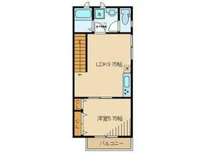 リムーヴ西巣鴨(1DK/2階)の間取り写真