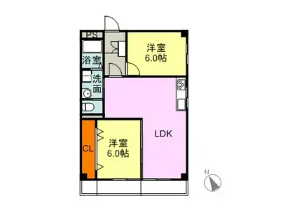 三鉦マンション(2LDK/3階)の間取り写真