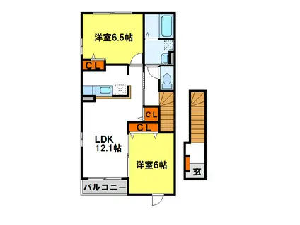 モンターナアルタ(2LDK/2階)の間取り写真