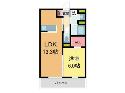 ペルルII(1LDK/3階)の間取り写真