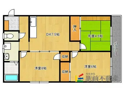 オーシャン梅満II(3DK/2階)の間取り写真