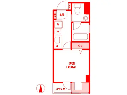 クレール・ジャルダン(1K/5階)の間取り写真