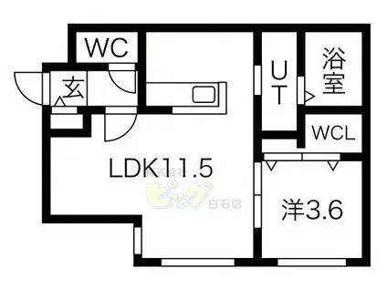 NOBLE HILL 南郷通(1LDK/1階)の間取り写真