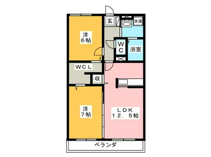 MEY FELICE(2LDK/1階)の間取り写真