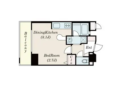 ワコーレヴィータ五色山(ワンルーム/1階)の間取り写真