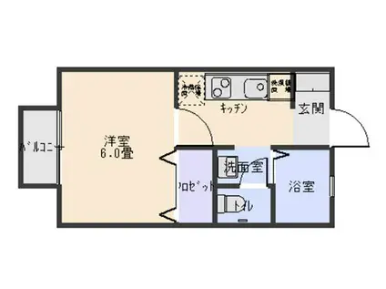 セジュールHORI II(1K/1階)の間取り写真