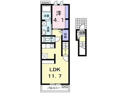 ルミエールIII(1LDK/2階)の間取り写真
