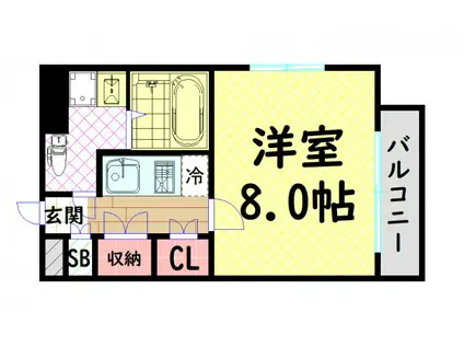 ラナップスクエア難波II(1K/7階)の間取り写真