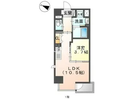 キアーズIII(1LDK/5階)の間取り写真