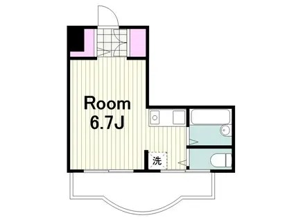 ラ・レイネ鷺沼(ワンルーム/1階)の間取り写真