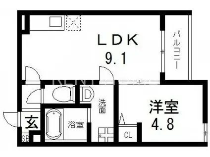 LIMMON御厨(1LDK/3階)の間取り写真