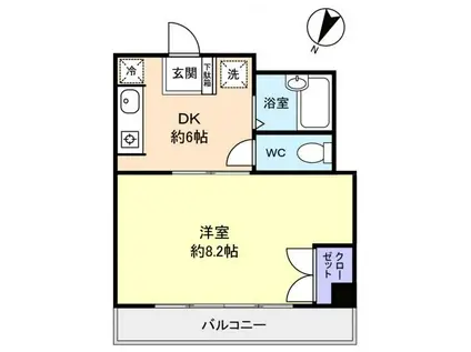 ファヴォーレ(1DK/3階)の間取り写真