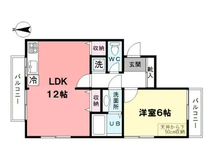 PACE(1LDK/3階)の間取り写真
