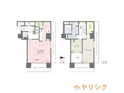 ブリリアタワー名古屋グランスイート(2LDK/19階)の間取り写真