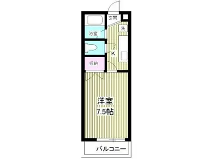 第一ビューラー方南(1K/2階)の間取り写真