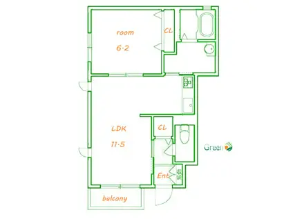ルミナール辻堂東III(1LDK/1階)の間取り写真