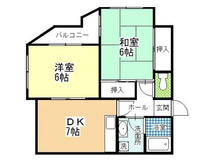 木暮マンション(2DK/3階)の間取り写真