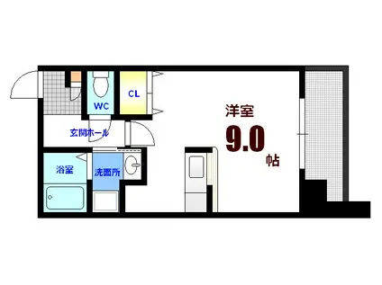 J・GRACE堺町(ワンルーム/4階)の間取り写真