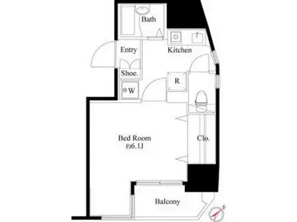 ヴェルト五反田西(1K/5階)の間取り写真