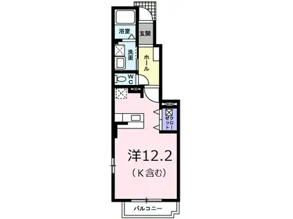 グランデ パラッツオI(ワンルーム/1階)の間取り写真