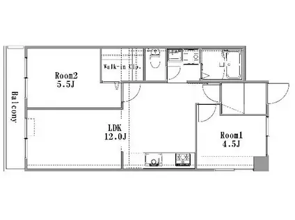 泰平ビル(2LDK/3階)の間取り写真