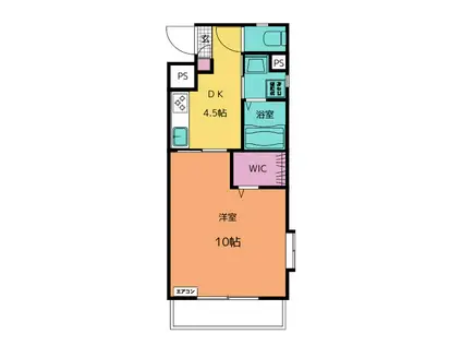 SPACIA(1DK/1階)の間取り写真