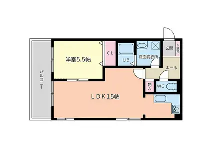 イルフビル(1LDK/3階)の間取り写真