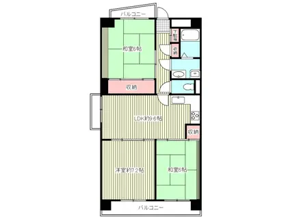 西川口パークハウス(3LDK/8階)の間取り写真