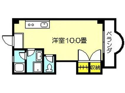 パレス鴨池(ワンルーム/3階)の間取り写真
