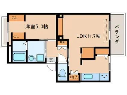 ラポール(1LDK/2階)の間取り写真