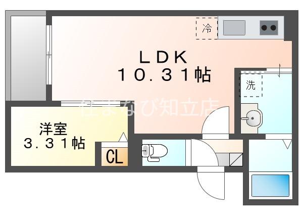 JACK HACHIMANIII(1LDK/3階)の間取り写真