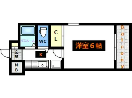 第10片山ビル(1K/4階)の間取り写真