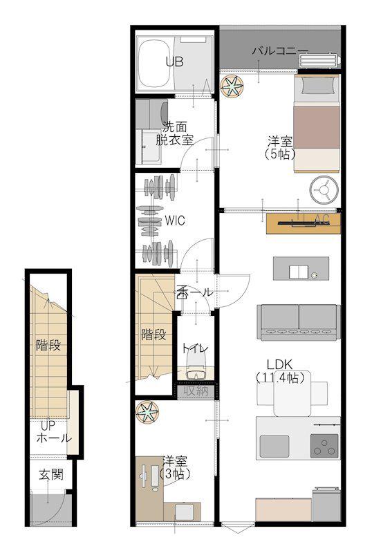 L-BLOOM東櫛原(2LDK/1階)の間取り写真